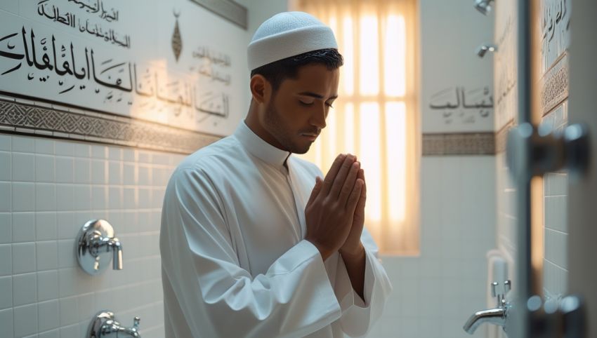 Ilustrasi waktu membaca niat mandi wajib dalam Islam