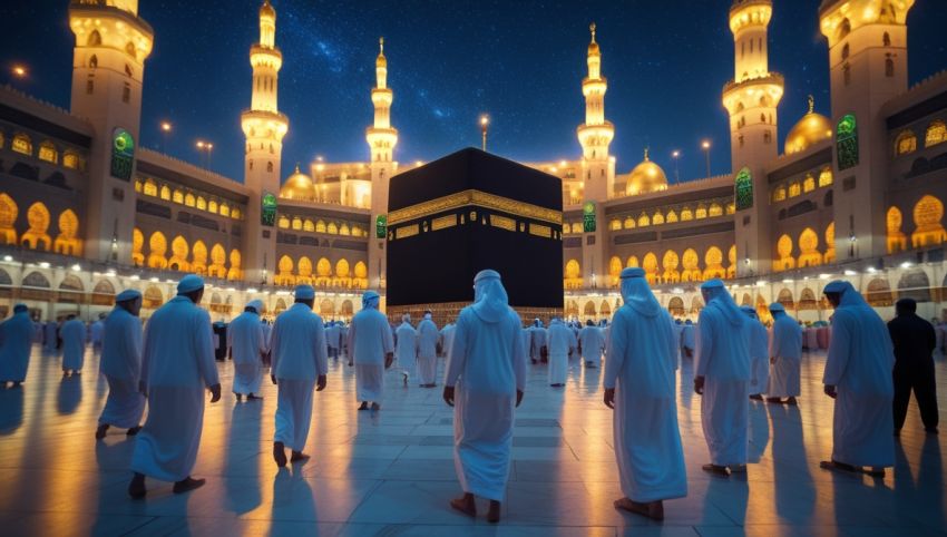 Jamaah sedang melakukan thawaf di Masjidil Haram