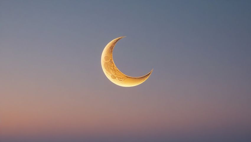 Penampakan bulan sabit pertama Syawal di langit malam