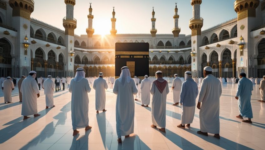 Jamaah umrah berjalan di sekitar Ka'bah tahun 2025
